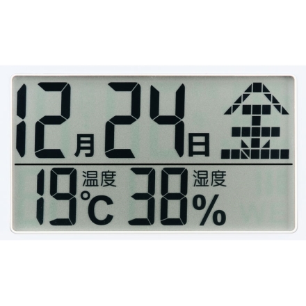 ランデックス 電波掛け時計 インフォライフ YW9187SV 温度 湿度表示 デジタル アナログ