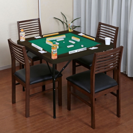 高さ調節できる麻雀テーブル 折りたたみ 麻雀台 ブラウン