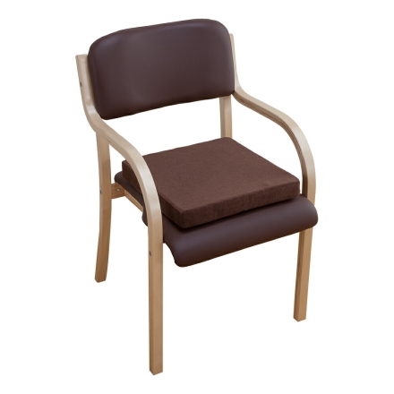 日本製 立ち座りサポート ダイニングチェア 完成品 低反発クッション付き ベージュ