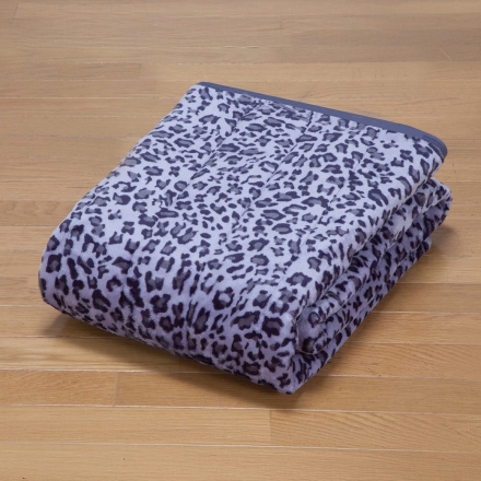 ヒョウ柄 フランネル 敷パッド 2色組 ブラウン・グレー
