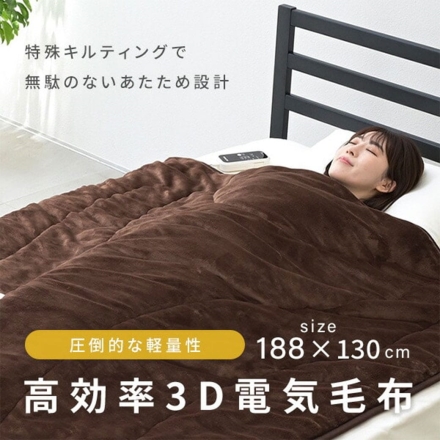 3D 電気毛布 身体にフィットする フランネル 毛布 シングル