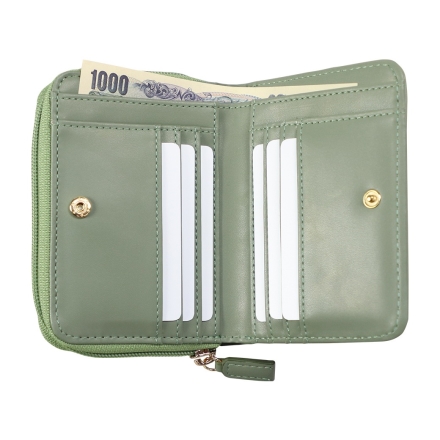 メッシュ型押し コインが分けられる二つ折り財布