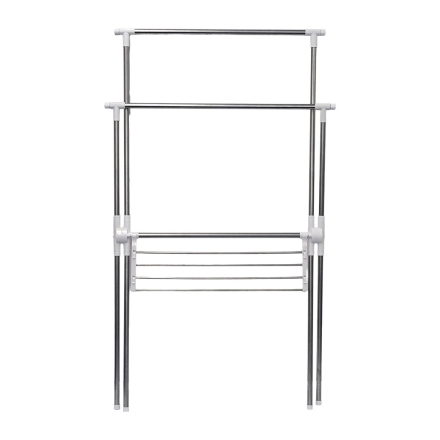 X型ステンレス室内物干しスタンド（タオル掛け付き） 小物ハンガー付 部屋干しハンガー 省スペース