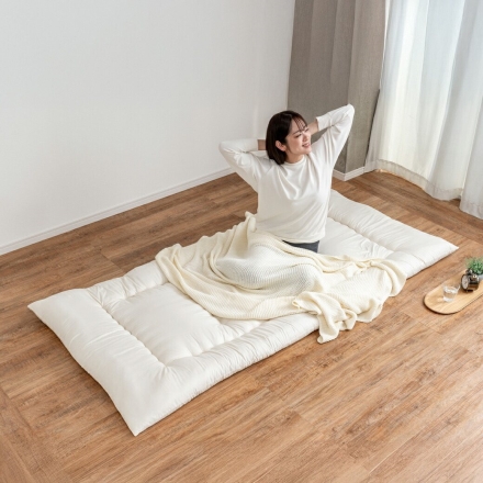 敷布団 シングル 極厚 10cm厚 日本製 洗える ウォッシャブル 軽量 防菌 防臭 防ダニ 3層構造 固綿入り