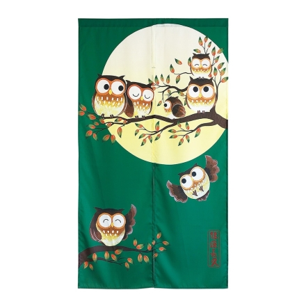 「風水」ふくろうのれん 4色組 暖簾 フクロウ 縁起物 セット インテリア 間仕切り 目隠し まとめ買い お得 梟