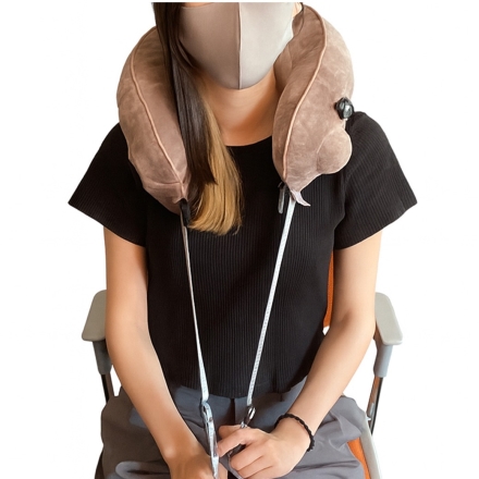 RELAAAX 電動ネック＆ボディリラクサー ネックピロー 空気式 充電式 もみほぐし 寝顔が見えない フード付き