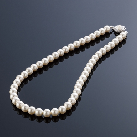 国産8mm貝パールネックレス 日本製 貝パール ネックレス フォーマル シェル真珠 貝真珠