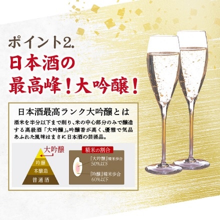 兵庫県 名城酒造 加賀金箔 日本酒 雫ノ香 大吟醸 純金箔入 720ml ギフト箱入り 長S
