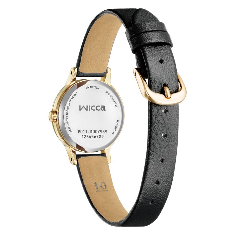 CITIZEN シチズン wicca ウィッカ KH4-921-92 レディース 腕時計 ソーラーテック 光発電 ステンレスめっき（ウォームゴールド） ケース 合成皮革バンド クリスタルガラス 5気圧防水 デイト表示