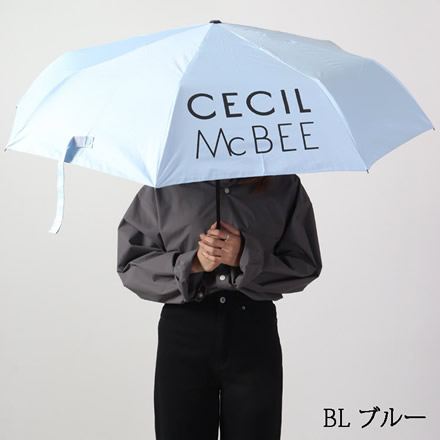 セシルマクビー CECIL McBEE UV晴雨折りたたみ傘 CGS2350UM WH×BK ホワイト×ブラック