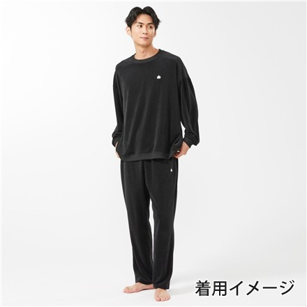 ロゴス LOGOS by LIPNER ボディリカバリー ベロアスウェット ＆ パンツ 上下セット ブラック L