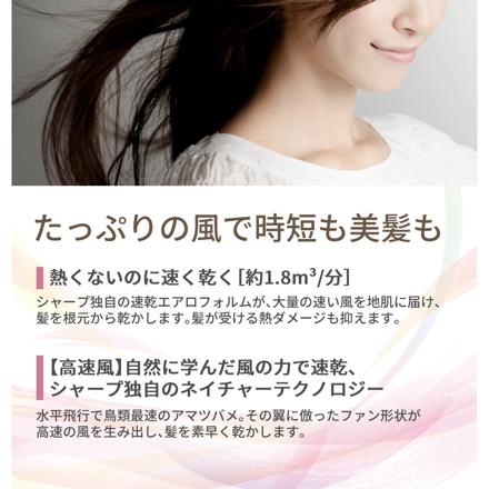 シャープ ドライヤー プラズマクラスター IB-RP7-W サテンホワイト & 0359 クイックヘアドライタオル アクアブルー