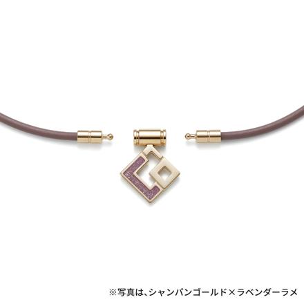 コラントッテ 磁気ネックレス TAOネックレス スリム AURA mini (アウラ ミニ) シャンパンゴールド×ブラックラメ DAAAI101 Mサイズ & ハンドタオル セット