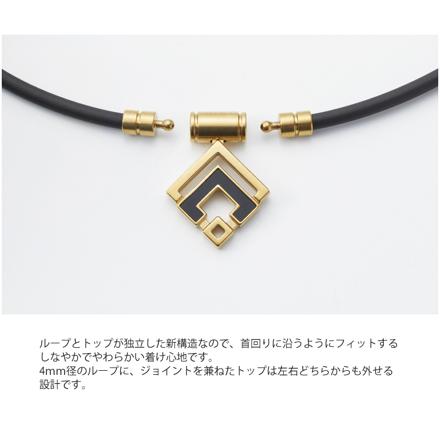 コラントッテ 磁気ネックレス TAO ネックレスα ARAN(アラン) ブラック クラシックゴールド LLサイズ ABARD52LL & ハンドタオルセット