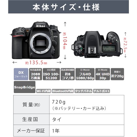 ニコン D7500 ボディ＆レンズ NIKKOR 18-300mm＆SDカード 32GB＆クリーニングキット＆ピタッとくっつくクロス＆カメラバッグ＆液晶保護フィルム＆クロス