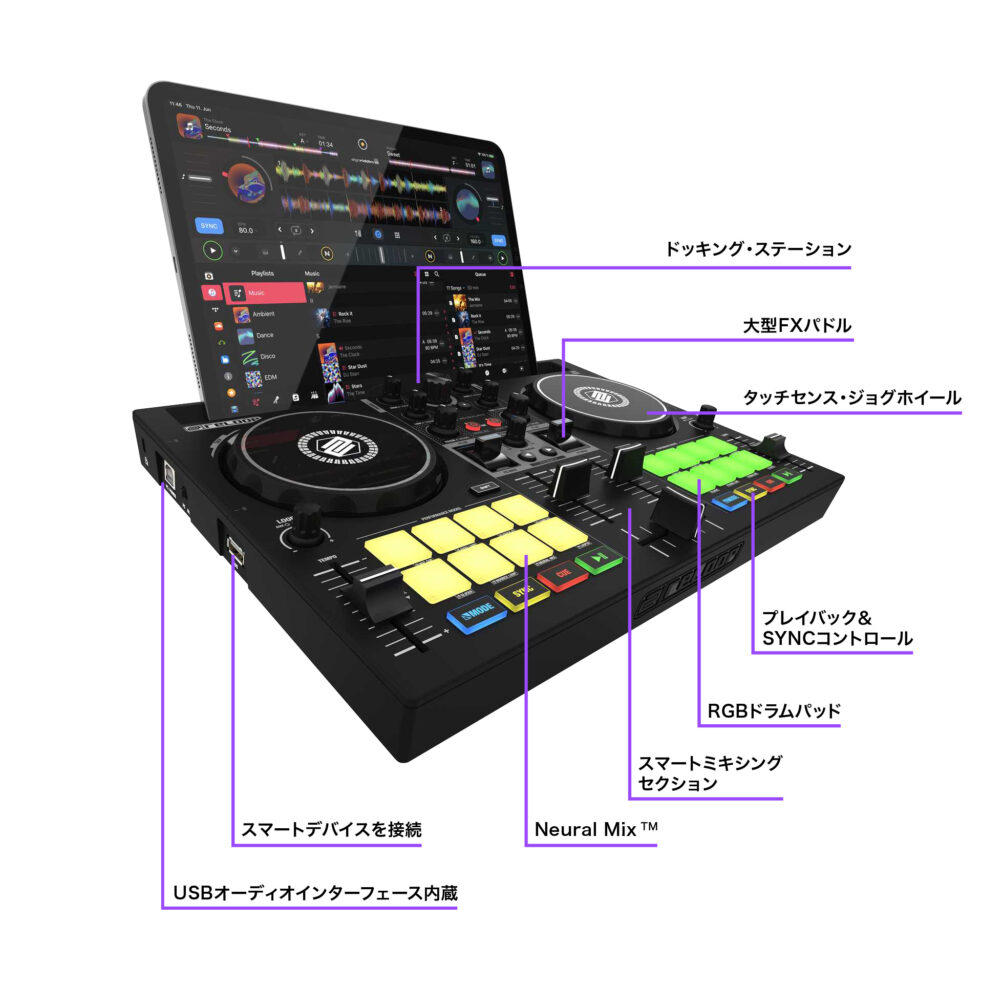 Reloop djay専用 DJコントローラー Buddy ＆ケーブル＆ヘッドホン＆アダプタ