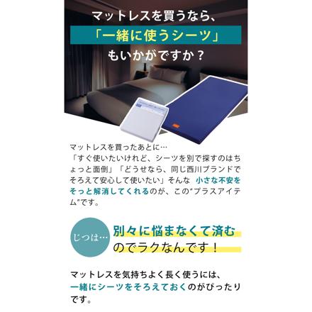 西川 エニーマット ブルー S ＋西川 のびのびクイック（R）シーツ グレー SS-S
