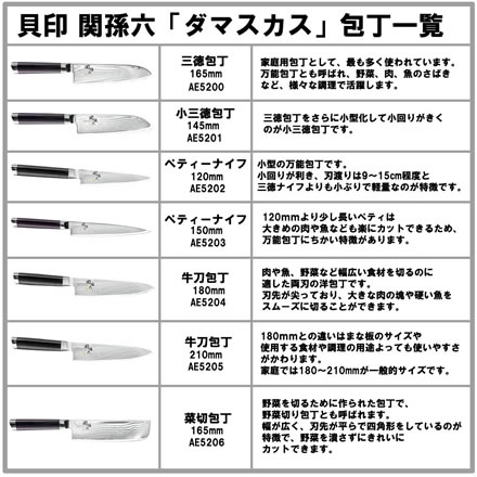 貝印 関孫六 日本製包丁 ダマスカス 小三徳 145mm AE5201 小三徳包丁 抗菌ふきん付き