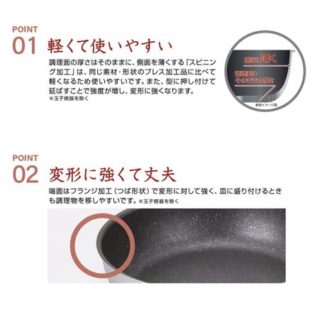 北陸アルミ 極ふかみ IH深型フライパン 24cm＆26cm＆IH玉子焼器 3点セット