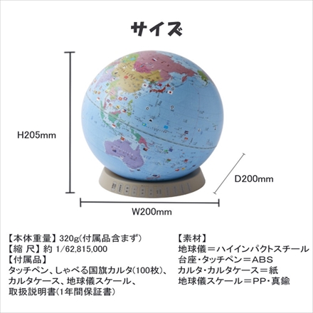 レイメイ藤井 しゃべる国旗付地球儀 OYV1138＆カルタ タッチミー + デビカ ムニムニスライミー 093690