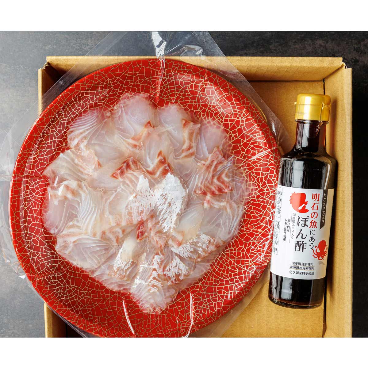 天然 明石鯛のしゃぶしゃぶ 〔真鯛200g、明石の魚にあうぽん酢200ml〕 海鮮惣菜 鯛【北海道・沖縄県・離島 配送不可】