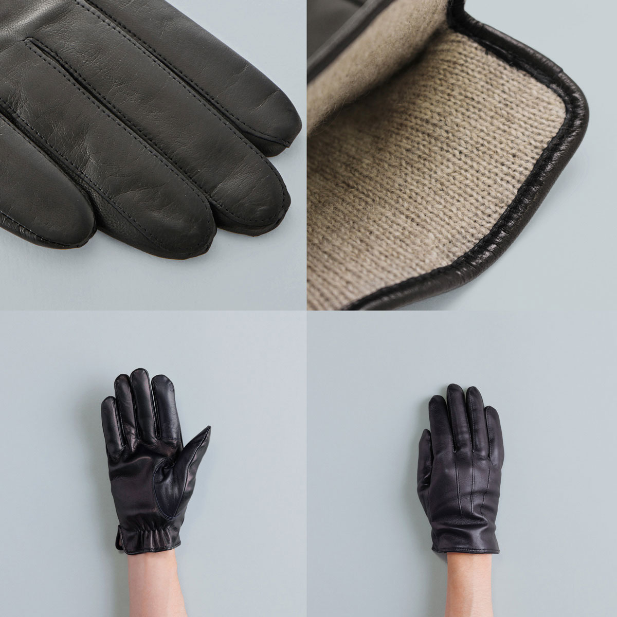 KURODA クロダ 男性用 Italian Sheep - Touch Panel 〔手囲いサイズ：23/24/25cm〕 レザーグローブ 手囲い 25cm ： BLACK