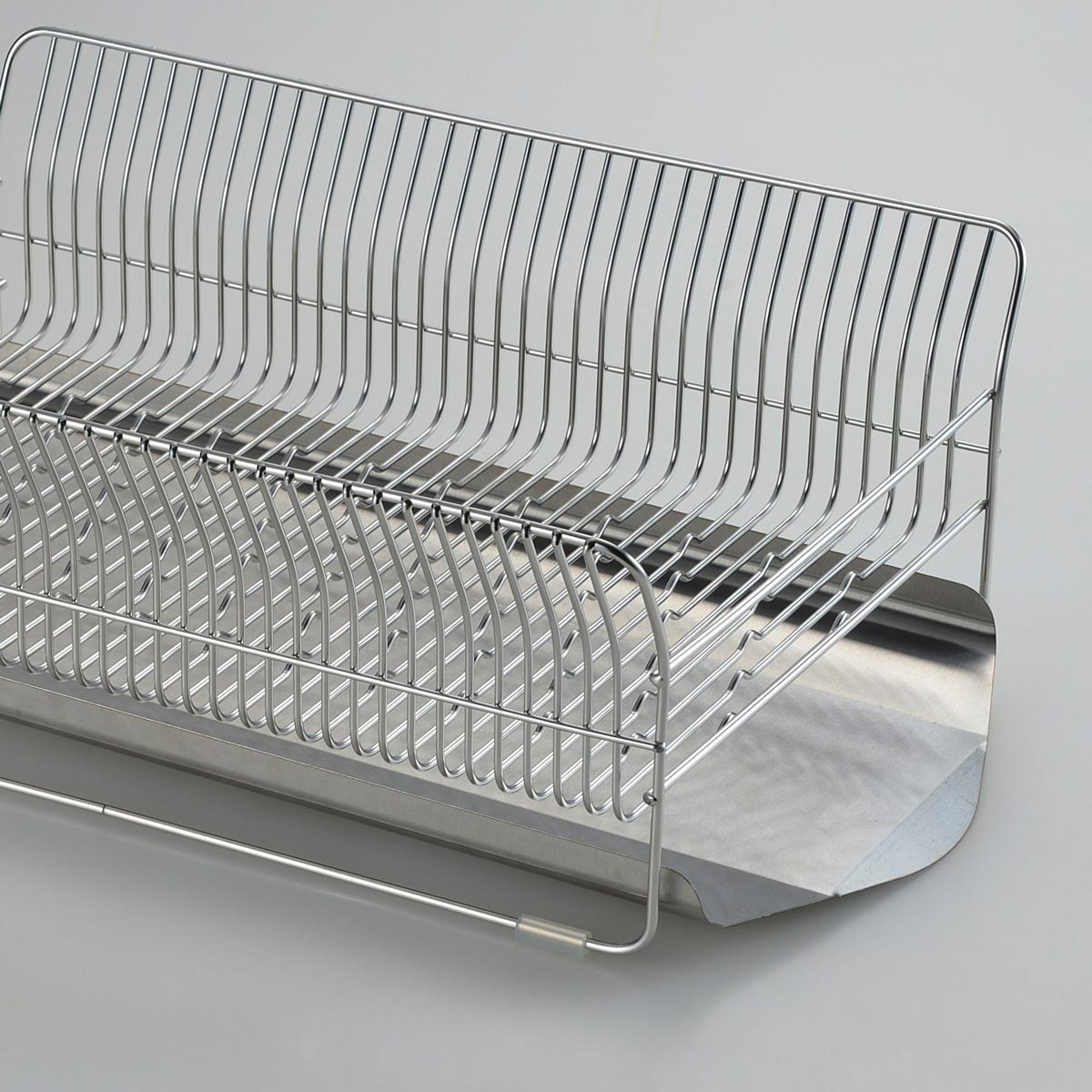 水切りラック 横置きタイプ カゴ＆トレイ シルバー 〔外寸：約49.5×32.5×高さ17.0cm、重量：約2.02kg〕 台所用品【沖縄県・離島 配送不可】