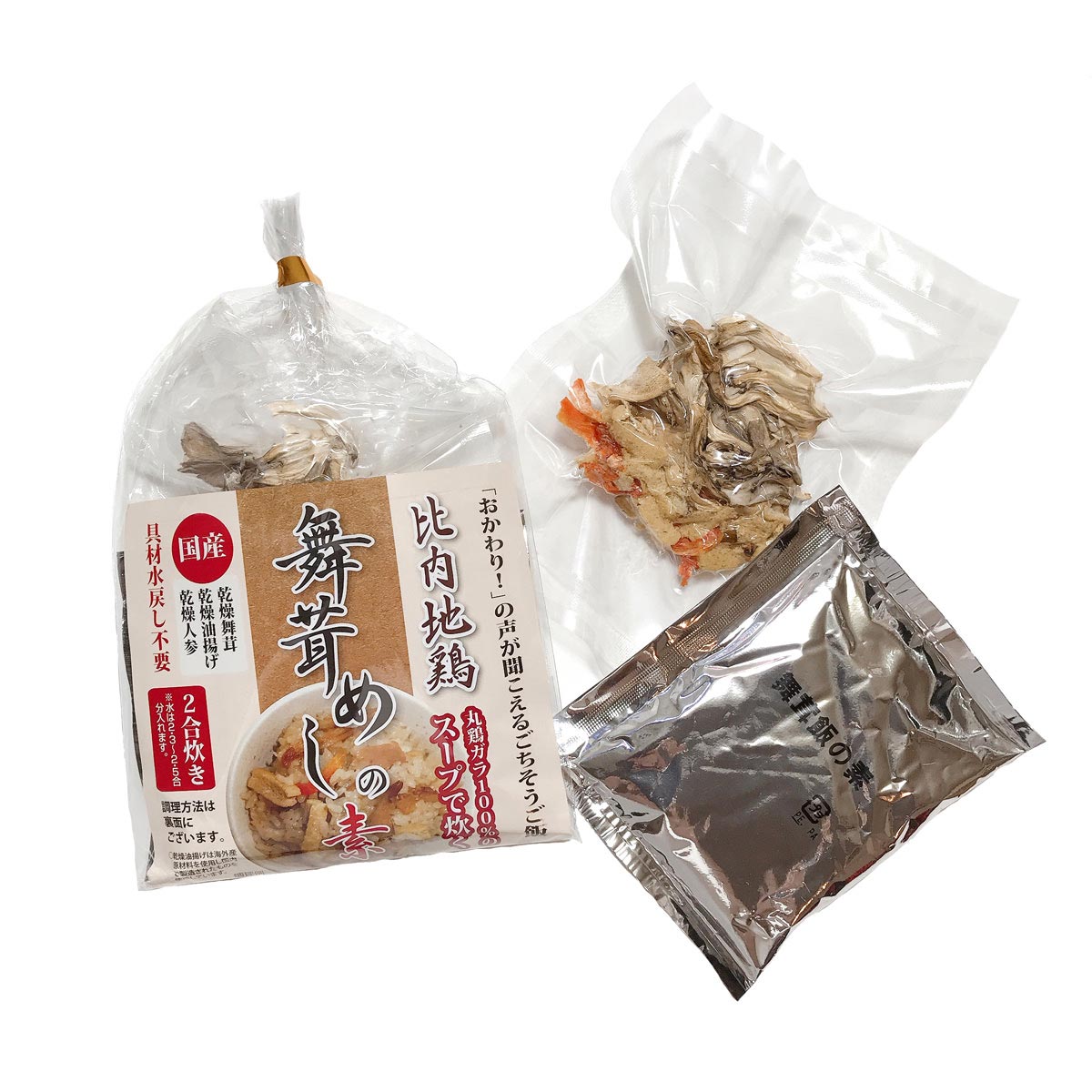 国産 比内地鶏スープで炊く 舞茸めしの素 2合用 〔(スープ70g、具材10g)×6袋〕 炊き込みご飯の素