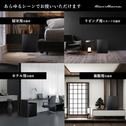 Hanx-Home ペルチェ式1ドア冷蔵庫40Lガラスドア ブラック HH-RP2140GB