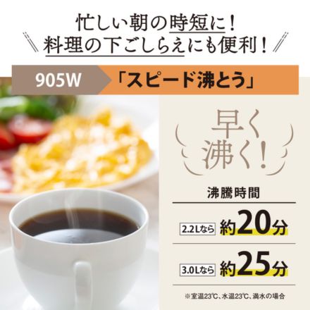 象印マホービン 優湯生 マイコン沸とう VE電気まほうびん 2.2L ホワイト CV-TE22-WA