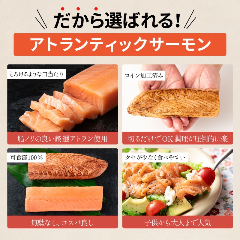 アトランティックサーモン400g（200g×2P）生×2パック