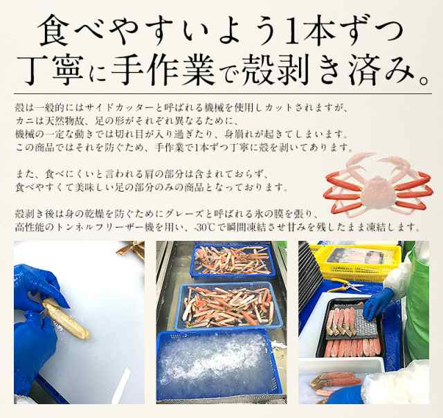 ズワイガニ ポーション 500g 10本入り 生食可