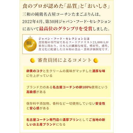 国産 地鶏 三和の純鶏 名古屋コーチン たまごぷりん 3個セット