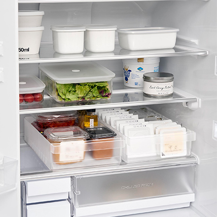 tower タワー 冷蔵庫中収納ケース L 仕切り付き ホワイト 1477