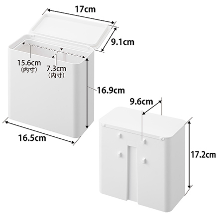 tower タワー フィルムフック 密閉ゴミ箱 ホワイト 1520