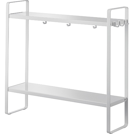 tower タワー 下が拭けるコンロ横ラック 2段 ホワイト 1991