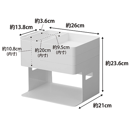 tower タワー ネイルライト&ジェルネイル用品収納ケース ホワイト 2036