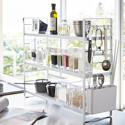 tower タワー シンク上キッチン収納ラック ホワイト 3257