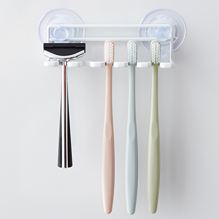 tower タワー 吸盤トゥースブラシホルダー 5連 ホワイト 3285