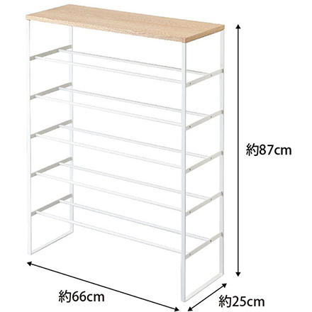 tower タワー 天板付きシューズラック 6段 ホワイト 3369