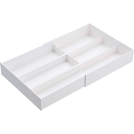 tower タワー 伸縮&スライド カトラリートレー ホワイト 3382