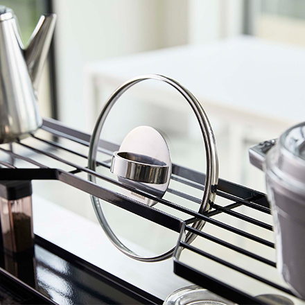 tower タワー コンロ奥ラック 排気口カバー付 60cmコンロ用 ブラック 5269