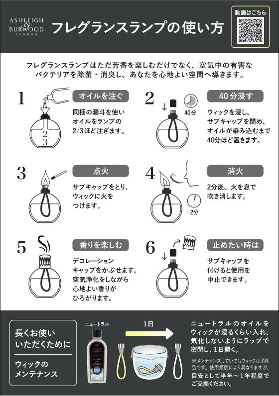 アシュレイバーウッド フレグランスランプ S リトルオーシャン PFL60V