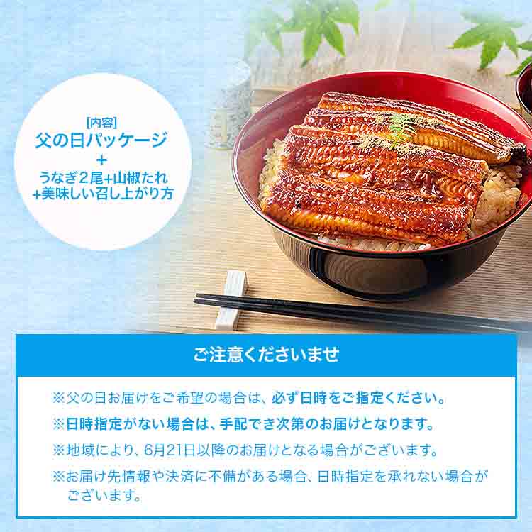 うなぎ 蒲焼き 父の日BOX ギフト 鹿児島県産 150g×2尾 無投薬 国産