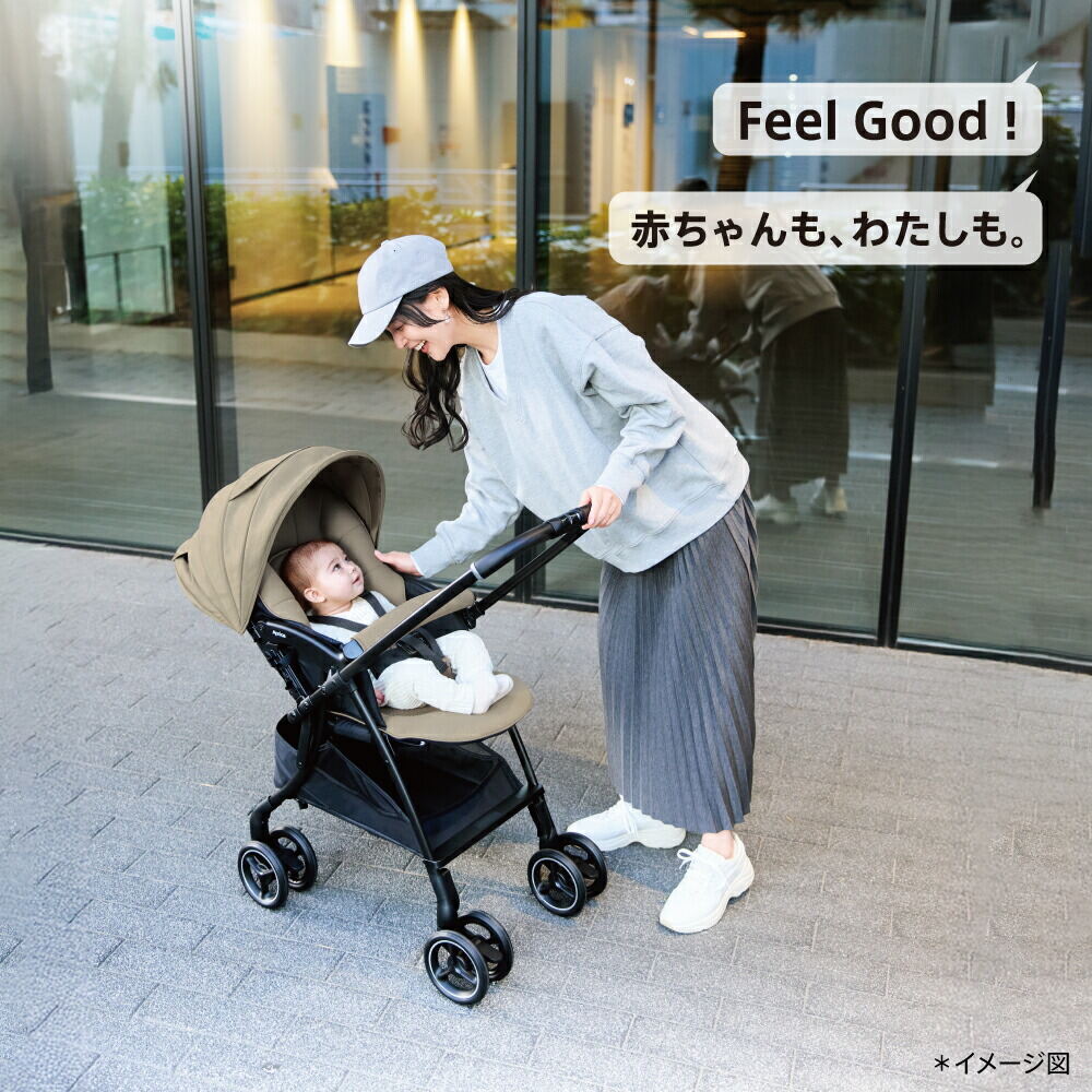 Aprica アップリカ ベビーカー ラクーナ クッション AH A型ベビーカー 製品安全協会A形SG合格品 大径ダブルタイヤ 4輪 ブラウン BR 2217052