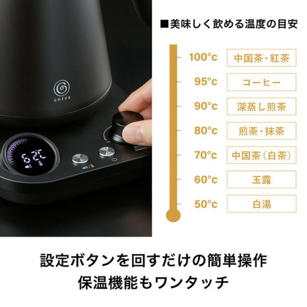 cores コレス 電気ケトル フリータイムケトル 800mL C380