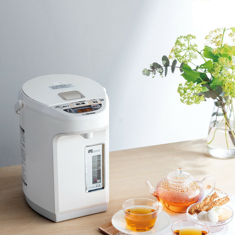象印 VE電気まほうびん 2.2L 優湯生 マイコン沸とう ホワイト CV-WB22-WA