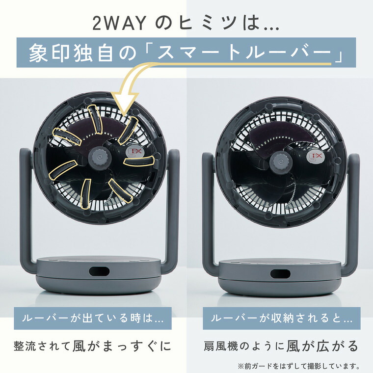 象印 2WAYサーキュレーター RC-AA30 グレー ホワイト サーキュレーター 扇風機 / ホワイト