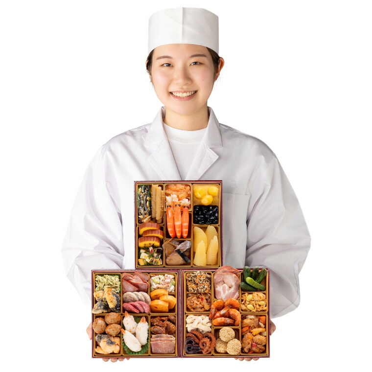 おせち 2026 博多久松 本格定番和洋中おせち「初赤重」 3段重（約2人前～3人前 34品）お届け日12/29 冷凍便 メーカー直送 【販売期間：2025年12月10日まで】