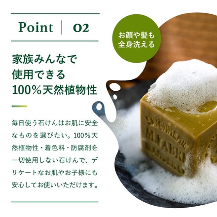 サボン ド マルセイユ 石けん 無香料タイプ 200g オリーブ